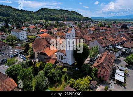 Büren an der Aare, Suisse, image de drone Banque D'Images