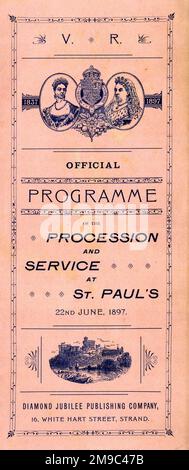 Procession et service du Jubilé de diamant de la reine Victoria à la cathédrale Saint-Paul, Londres, 22 juin 1897 - couverture officielle du programme Banque D'Images