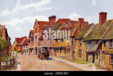 Church Street, Steyning, West Sussex - situé à l'extrémité nord de l'écart de River Adur dans South Downs, à six kilomètres au nord de la ville côtière de Shoreham-by-Sea. Banque D'Images