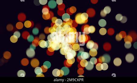 Particules de bokeh colorées. Rendu 3D généré par ordinateur Banque D'Images