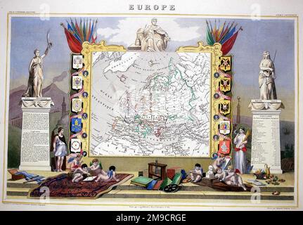 Carte de l'Europe du 19th siècle Banque D'Images