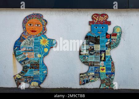 Histoire de Seddon Ceramic Street Art, Seddon, Victoria, Australie Banque D'Images