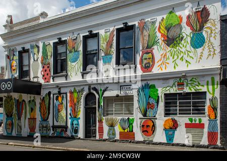 Flowerpots Street Art, South Yarra, Victoria, Australie Banque D'Images