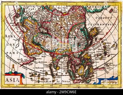 17th carte du siècle de l'Asie Banque D'Images