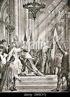 Jeanne d'Arc - au Couronnement de Charles VII à Reims Banque D'Images