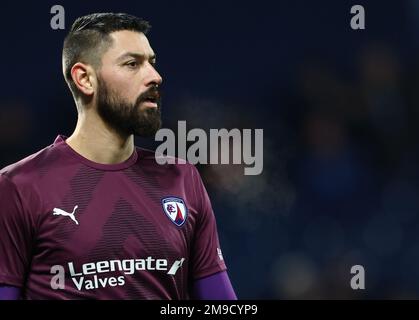 West Bromwich, Royaume-Uni. 17th janvier 2023. Lucas Covolan de Chesterfield pendant le match de la coupe FA aux Hawthorns, West Bromwich. Crédit photo à lire : Darren Staples/Sportimage crédit : Sportimage/Alay Live News Banque D'Images