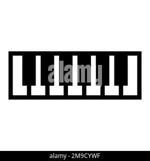 Icône de ligne de piano isolée sur fond blanc. Icône fine et plate noire sur un style moderne. Symbole linéaire et contour modifiable. Simple et pixel perfec Illustration de Vecteur
