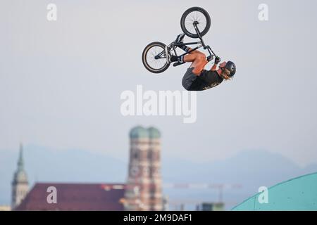 Paul Tholen (Allemagne). BMX Freestyle hommes. Championnats d'Europe Munich 2022 Banque D'Images