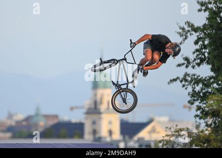 Paul Tholen (Allemagne). BMX Freestyle hommes. Championnats d'Europe Munich 2022 Banque D'Images