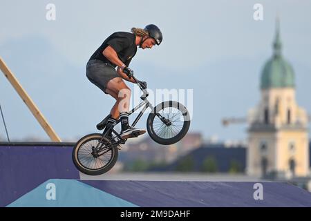 Paul Tholen (Allemagne). BMX Freestyle hommes. Championnats d'Europe Munich 2022 Banque D'Images