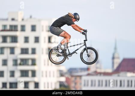 Paul Tholen (Allemagne). BMX Freestyle hommes. Championnats d'Europe Munich 2022 Banque D'Images