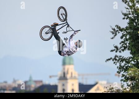 Timo Schultze (Allemagne). BMX Freestyle hommes. Championnats d'Europe Munich 2022 Banque D'Images