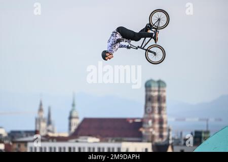 Timo Schultze (Allemagne). BMX Freestyle hommes. Championnats d'Europe Munich 2022 Banque D'Images