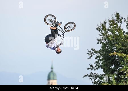 Timo Schultze (Allemagne). BMX Freestyle hommes. Championnats d'Europe Munich 2022 Banque D'Images