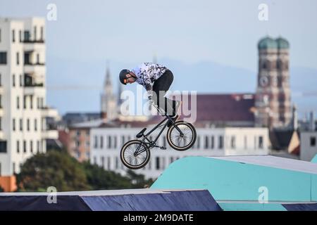 Timo Schultze (Allemagne). BMX Freestyle hommes. Championnats d'Europe Munich 2022 Banque D'Images