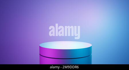 3d rendu d'arrière-plan géométrique abstrait violet et bleu. Concept de cyberpunk. Scène pour la publicité, la technologie, la salle d'exposition, la bannière, la cosmétique Banque D'Images