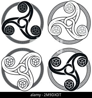 Symbole triskelion celtique, motif vectoriel avec triquetra Illustration de Vecteur