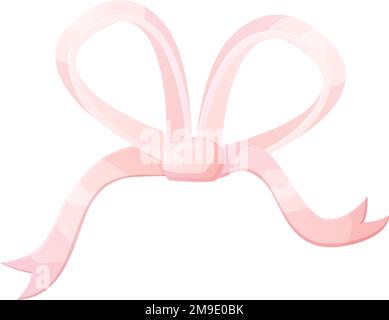 Noeud en ruban rose. Élément de décoration romantique. Illustration de Vecteur