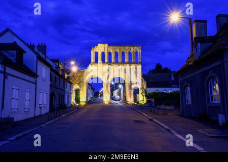 Porte de la ville romaine porte d'Arroux, heure bleue, heure bleue, Autun, Département Saône-et-Loire, Région Bourgogne-Franche-Comté, Bourgogne, France Banque D'Images