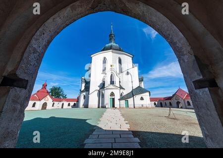 Site de l'UNESCO Église de pèlerinage de Saint-Jean de Nepomuk, République tchèque Banque D'Images