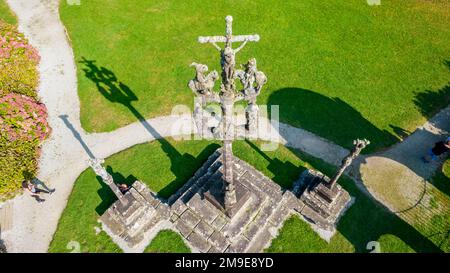 Plomodiern, Sainte-Marie du Menez Hom, Calvaire, Bretagne, France Banque D'Images