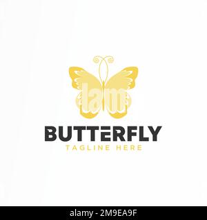 simple papillon forme unique image graphique icône logo design abstrait concept vecteur stock. identité d'entreprise liée à l'élégance ou à l'animal Illustration de Vecteur