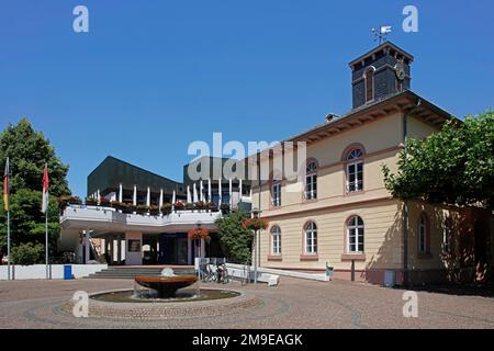 Hôtel de ville, Fontaine, Dieburg, Hesse, Allemagne Banque D'Images