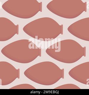 Motif vectoriel Kvevri sans couture. Bateau traditionnel géorgien en argile, carafe Qvevri. Illustration de Vecteur