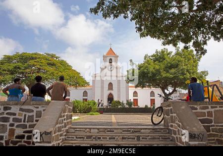 Église de Santo Amaro Abade à Tarrafal, Santiago, Cap-Vert Banque D'Images
