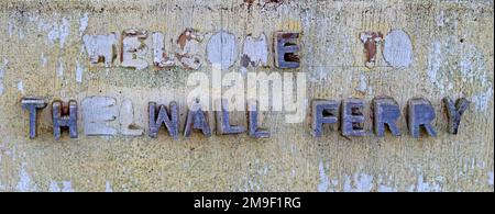 Le MSCC Thelwall Ferry - Bienvenue!, Ferry Lane, Thelwall, South Warrington, Cheshire, ANGLETERRE, ROYAUME-UNI, WA4 2SS Banque D'Images