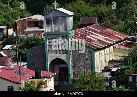 Canaries, St. Lucia- 8 janvier 2023- l'Église catholique romaine de Sainte-Lucie Anthony de Padoue dans le village des Canaries. Banque D'Images