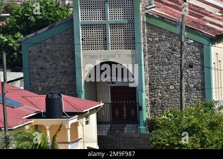 Canaries, St. Lucia- 8 janvier 2023- l'Église catholique romaine de Sainte-Lucie Anthony de Padoue dans le village des Canaries. Banque D'Images