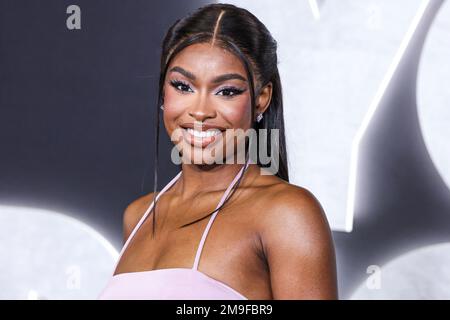 Westwood, États-Unis. 17th janvier 2023. WESTWOOD, LOS ANGELES, CALIFORNIE, États-Unis - JANVIER 17 : la chanteuse et actrice américaine Coco Jones arrive à la première de Netflix 'You People' qui s'est tenue au Regency Village Theatre sur 17 janvier 2023 à Westwood, Los Angeles, Californie, États-Unis. (Photo de Xavier Collin/image Press Agency) Credit: Image Press Agency/Alay Live News Banque D'Images