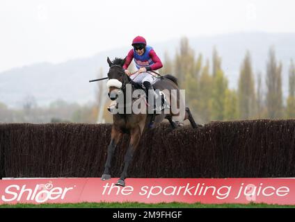 Photo du dossier datée du 14-11-2021, d'Adrian Heskin, circonscription de Threeunderthrucinq. Threeunderthrucinq est susceptible de se diriger directement vers le Cheltenham Festival où il va tenter de donner à la famille McNeill une première victoire dans la course qu'ils parrainent - le Ultima handicap Chase. Date de publication : mercredi 18 janvier 2023. Banque D'Images