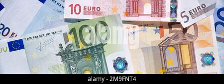 Close-up des billets en euros Banque D'Images