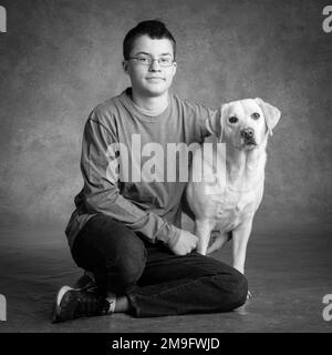 Portrait de Labrador avec le propriétaire Banque D'Images