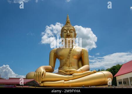 Statue du Grand Bouddha d'or au temple de Saraburi. Banque D'Images