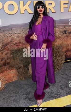 Hollywood, États-Unis. 17th janvier 2023. HOLLYWOOD, LOS ANGELES, CALIFORNIE, États-Unis - JANVIER 17 : l'actrice et présentatrice britannique Jameela Jamil arrive à la première de Los Angeles de la saison 1 'Poker face' de Peacock qui s'est tenue au Hollywood Post 43 au Hollywood Legion Theatre on 17 janvier 2023 à Hollywood, Los Angeles, Californie, États-Unis. (Photo par Rudy Torres/image Press Agency) Credit: Image Press Agency/Alay Live News Banque D'Images