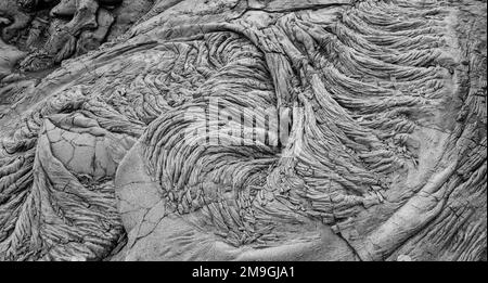 Gros plan de lave solidifiée, parc national des volcans d'Hawaï, îles d'Hawaï, États-Unis Banque D'Images