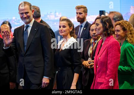 Madrid, Espagne. 18th janvier 2023. FITUR la Foire internationale du tourisme de l'Espagne 2023. SS.MM. le Roi et la Reine d'Espagne et différentes autorités inaugurent officiellement la FITUR 2023, la Foire internationale du tourisme. IFEMA, Madrid, Espagne. Crédit: EnriquePSans/Alay Live News Banque D'Images
