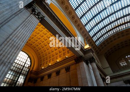 Plafond de Great Hall, Union Station, Chicago, Illinois, États-Unis Banque D'Images