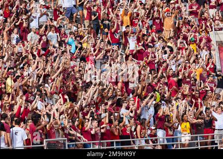 Tallahassee, Floride - 27 octobre 2012: Les fans de l'Université d'État de Floride applaudissent à un match de football pour l'équipe de l'État de Floride Seminole. Banque D'Images