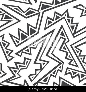 motif tribal monochrome sans couture Illustration de Vecteur