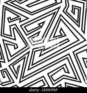 motif transparent de labyrinthe monochrome Illustration de Vecteur