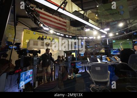 New York, Estados Unidos. 17th janvier 2023. Vue sur le plancher de la Bourse de New York à Wall Street à New York, États-Unis. 18 janvier 2023. (Photo: Vanessa Carvalho/Brazil photo Press) Credit: Brazil photo Press/Alay Live News Banque D'Images