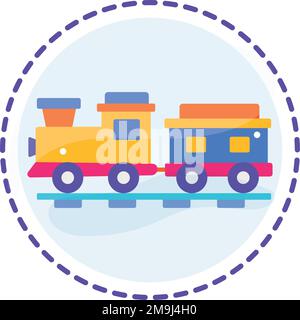 Icône de train couleur isolée conception plate Vector Illustration de Vecteur