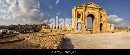 Arc romain, Jerash, Gerasa d'Antiquité, Jordanie Banque D'Images