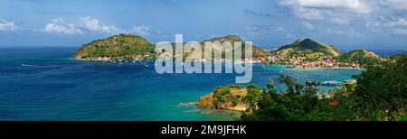 Paysage avec mer et îles, le Saintes, Guadeloupe, France Banque D'Images