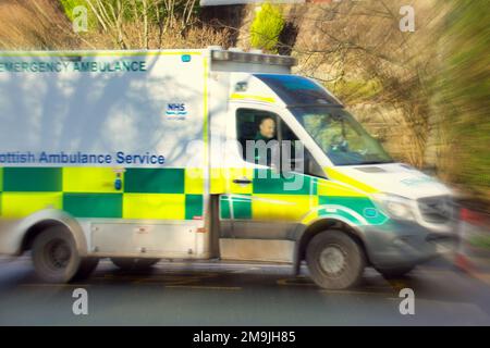 NHS ambulance d'urgence sur appel Glasgow, Écosse, Royaume-Uni Banque D'Images
