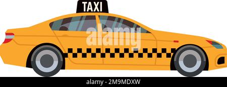 Icône de voiture de taxi jaune américain. Transport de passagers Illustration de Vecteur